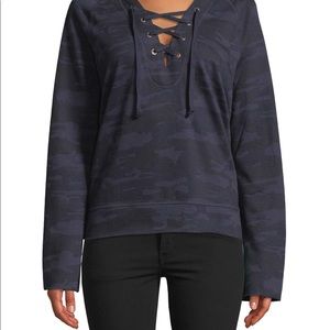 Lace up camo sweatshirt